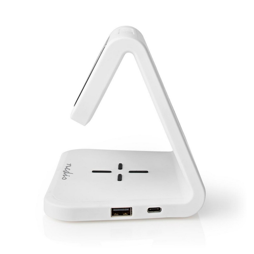 LED RGB Despertador com um carregador sem fios LED/10W/5V branco