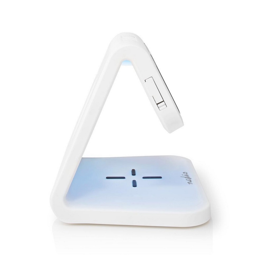 LED RGB Despertador com um carregador sem fios LED/10W/5V branco