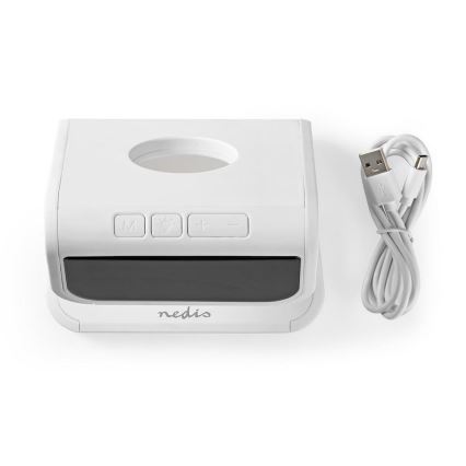 LED RGB Despertador com um carregador sem fios LED/10W/5V branco