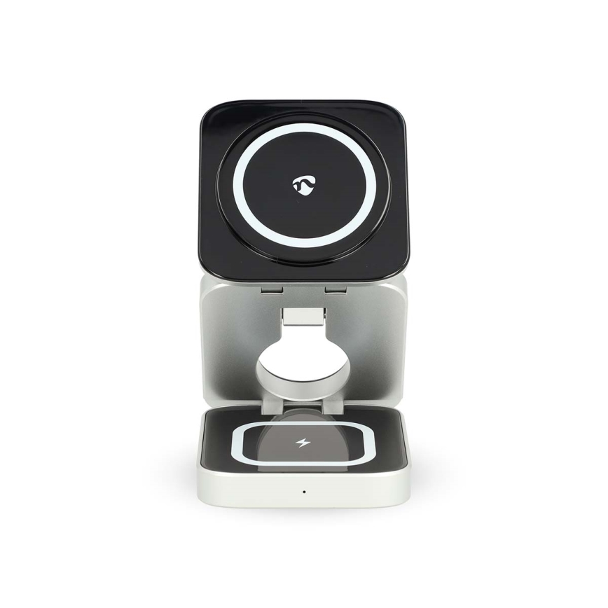 Carregador sem fios 3em1 15W prateado