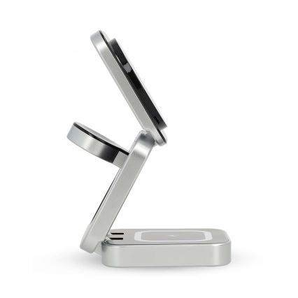 Carregador sem fios 3em1 15W prateado