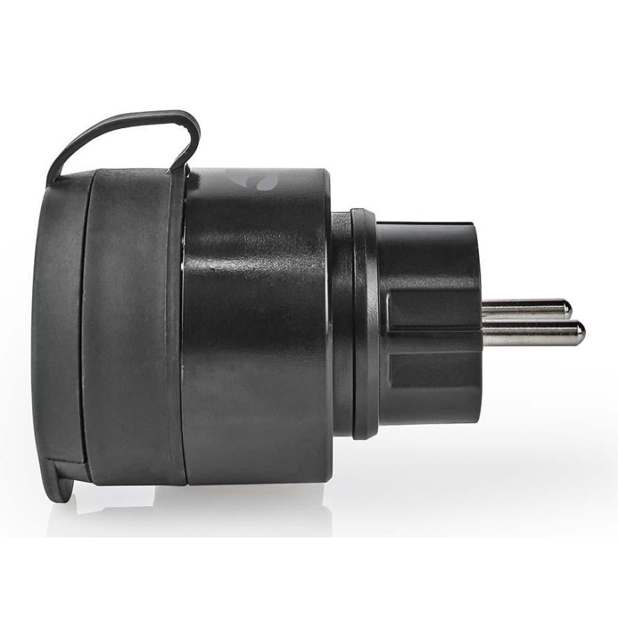 Tomada inteligente 3680W/230V/Schuko Tipo F/16A Wi-Fi IP44 preta