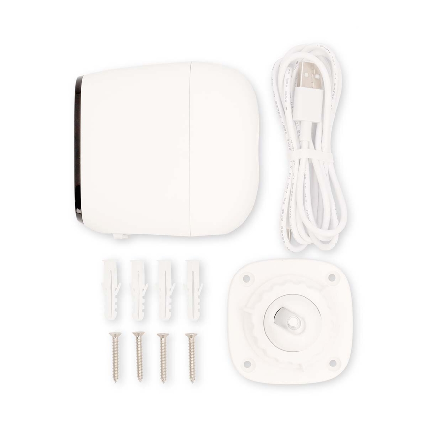 Câmara recarregável inteligente para exterior com sensor SmartLife 4MP Quad HD 1440p 5V/5200mAh Wi-Fi Tuya IP66