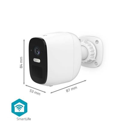Câmara recarregável inteligente para exterior com sensor SmartLife 4MP Quad HD 1440p 5V/5200mAh Wi-Fi Tuya IP66