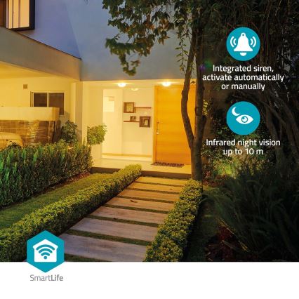 Câmara inteligente 3MP Full HD 1296p 6700 mAh Wi-Fi Tuya IP65