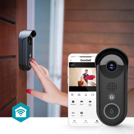 Campainha de vídeo inteligente com sensor de movimento SmartLife — 5V, Full HD 1080p, IP54, Wi‑Fi, Tuya