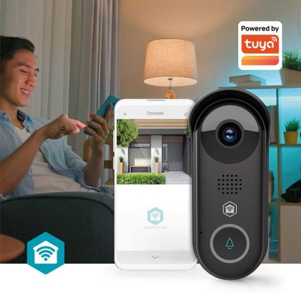 Campainha de vídeo inteligente com sensor de movimento SmartLife — 5V, Full HD 1080p, IP54, Wi‑Fi, Tuya