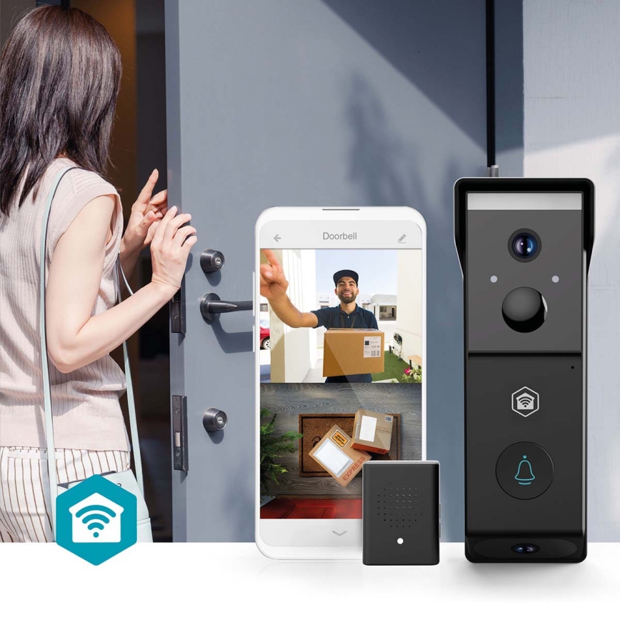 Campainha de vídeo SmartLife com sensor de movimento, bateria de 4400 mAh, 2x Full HD 1080p, IP54, Wi-Fi, compatível com Tuya
