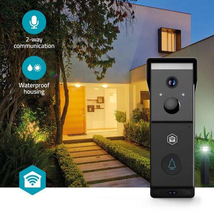 Campainha de vídeo SmartLife com sensor de movimento, bateria de 4400 mAh, 2x Full HD 1080p, IP54, Wi-Fi, compatível com Tuya