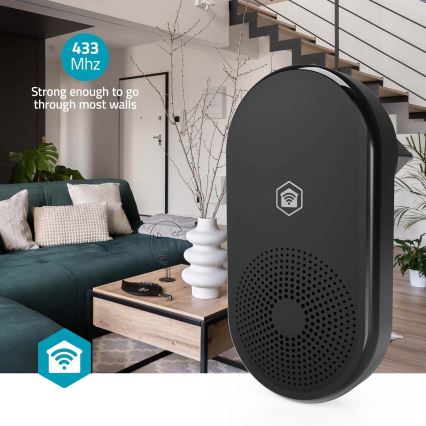 Timbre para campainha SmartLife Wi-Fi — preto