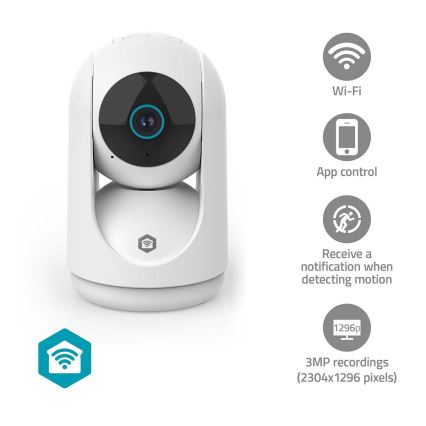 Câmara inteligente Smartlife 5V 3MP Full HD 1296p Wi-Fi Tuya