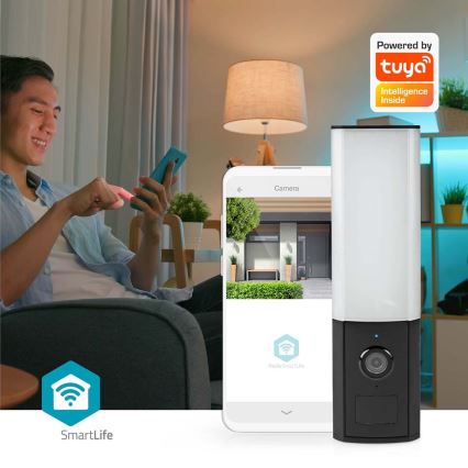 Câmara externa inteligente Smartlife Full HD 1080p com iluminação LED Wi-Fi Tuya IP65