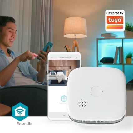 Detetor de fumos SmartLife 3V/1xCR123A Wi-Fi Tuya