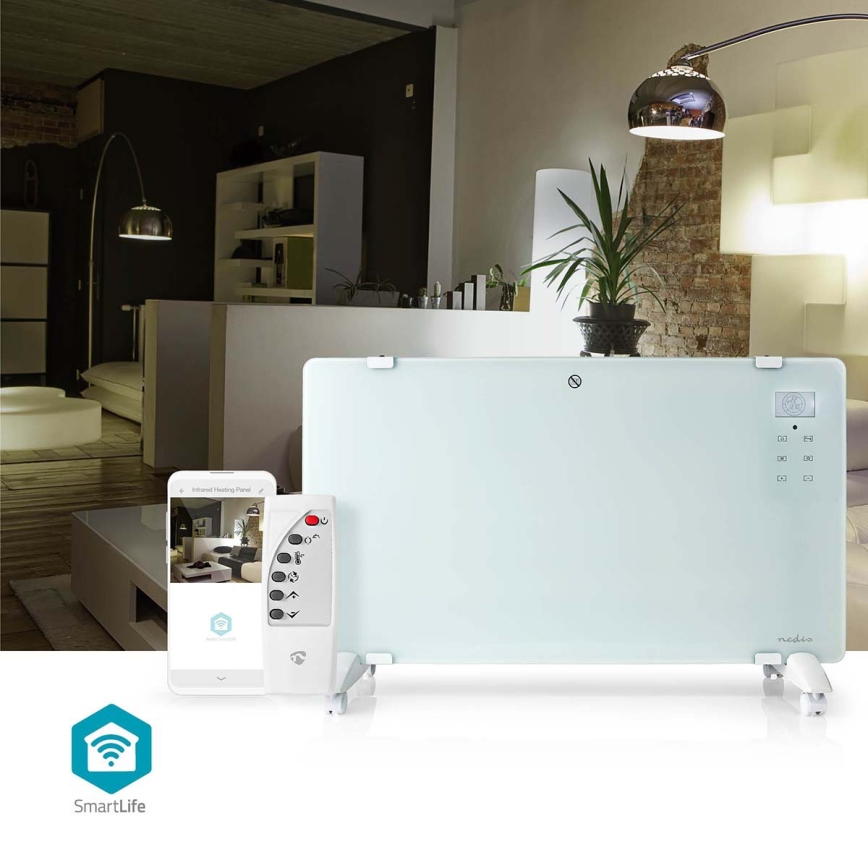 Aquecedor elétrico/convector 2000W/230V com Wi‑Fi, IP24 e termostato