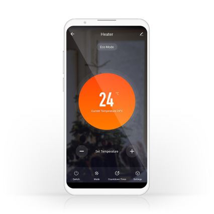 Aquecedor elétrico/convector 2000W/230V com Wi‑Fi, IP24 e termostato