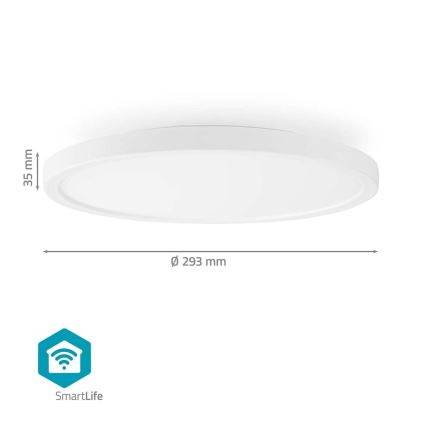Iluminação de teto RGBW com regulação SmartLife LED/18W/230V 2700-6500K Wi-Fi Tuya