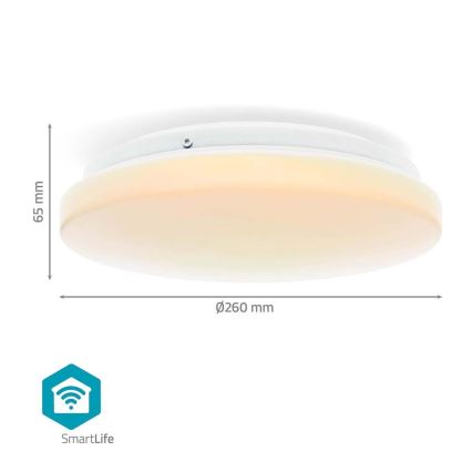 Iluminação de teto LED RGBW para casa de banho com regulação SmartLife LED/18W/230V 2700-6500K IP44 Wi-Fi Tuya
