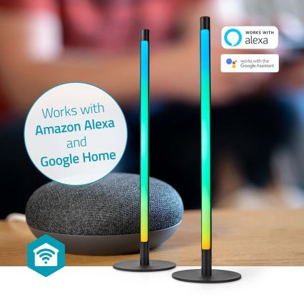 CONJUNTO 2x Lâmpada de Mesa LED RGBIC Regulável SmartLife LED/36W/230V 55 cm 2700-6500K Wi-Fi Tuya + controlo remoto