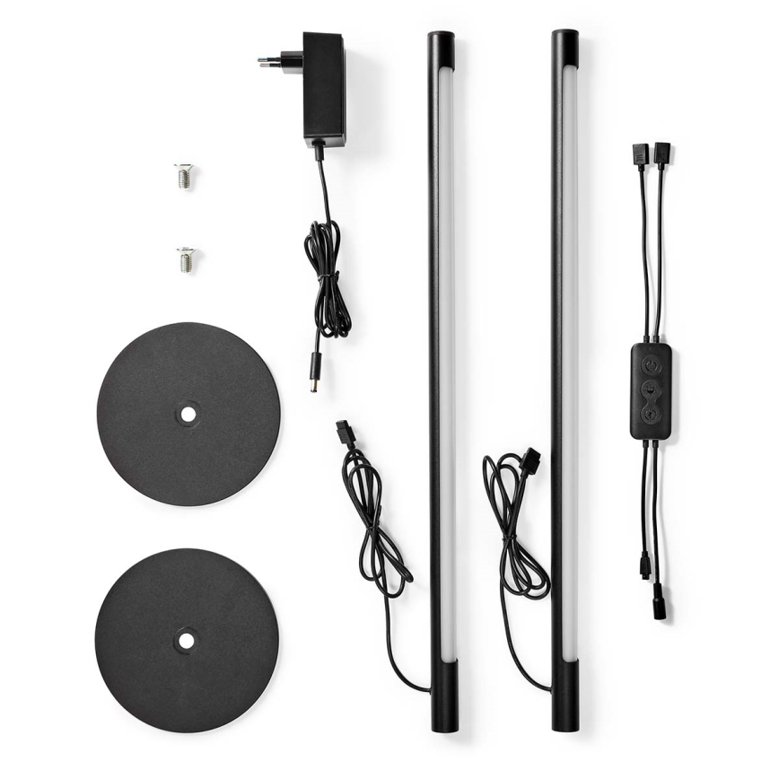 CONJUNTO 2x Lâmpada de Mesa LED RGBIC Regulável SmartLife LED/36W/230V 55 cm 2700-6500K Wi-Fi Tuya + controlo remoto