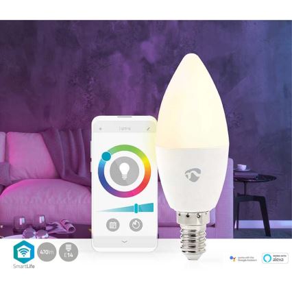 Lâmpada LED RGB com regulação Smartlife E14/4,9W/230V Wi-Fi 2700-6500K