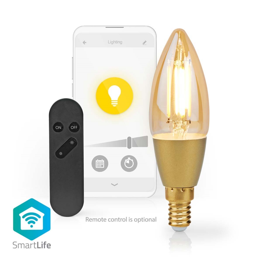 Lâmpada LED com regulação Smartlife E14/4,9W/230V 1800-3000K Wi-Fi Tuya