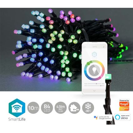 Cadeia de luzes de Natal para exterior LED RGB 84xLED/8 funções 13m IP65 Wi-Fi Tuya