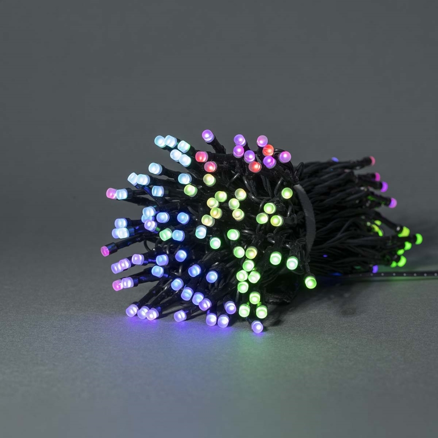 LED RGB cordão de luzes para exterior, 84 LEDs/8 modos, 13 m, IP65, Wi‑Fi Tuya