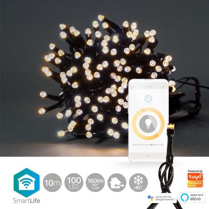 Corrente de Natal LED 100xLED/8 funções 15m IP65 Wi-Fi Tuya branco quente
