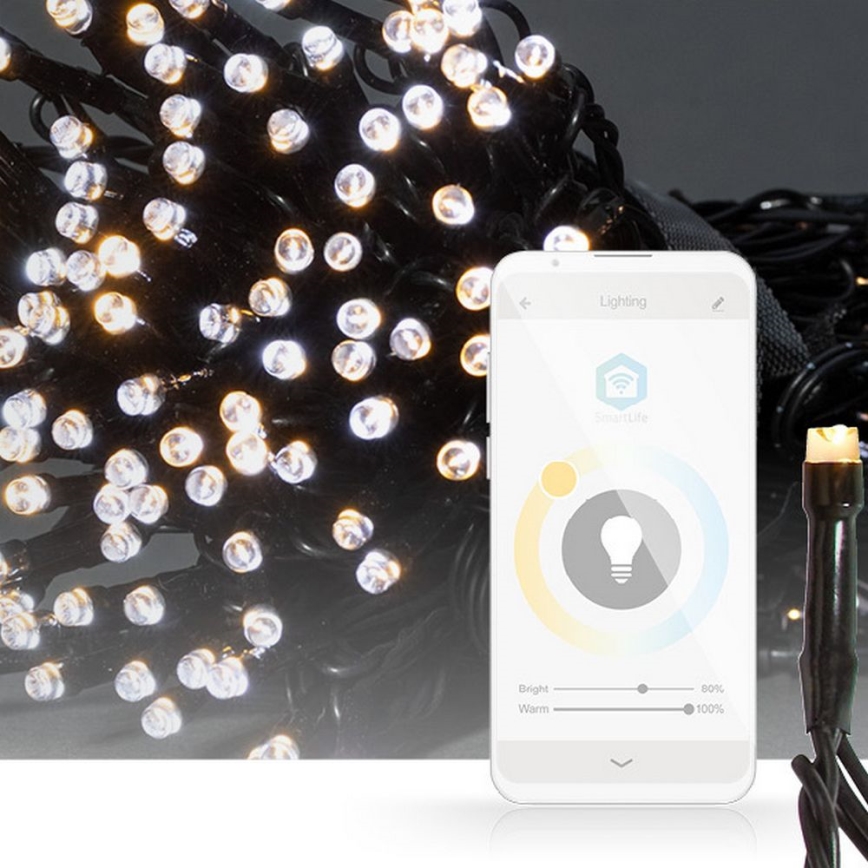Cordão de luzes LED 100 LEDs / 8 funções, 15 m, IP65, Wi‑Fi (Tuya)
