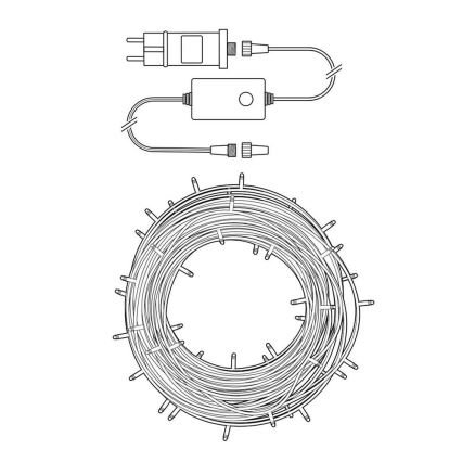 Cordão de luzes LED 100 LEDs / 8 funções, 15 m, IP65, Wi‑Fi (Tuya)