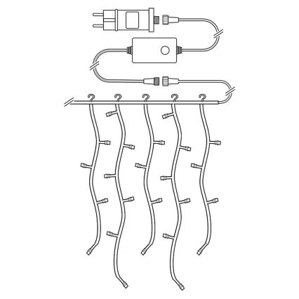 Cortina exterior de Natal LED 200xLED/8 funções 6m IP65 Wi-Fi Tuya branco quente