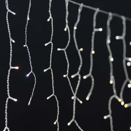 Cortina de Natal LED 240xLED/8 funções 8m IP65 Wi-Fi Tuya branco frio