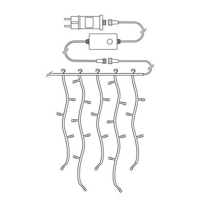 Cortina de Natal LED 240xLED/11 funções 8m IP65 Wi-Fi Tuya branco quente a frio