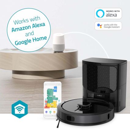 Aspirador robótico inteligente com função mop SmartLife 5200 mAh Wi-Fi Tuya preto + comando à distância