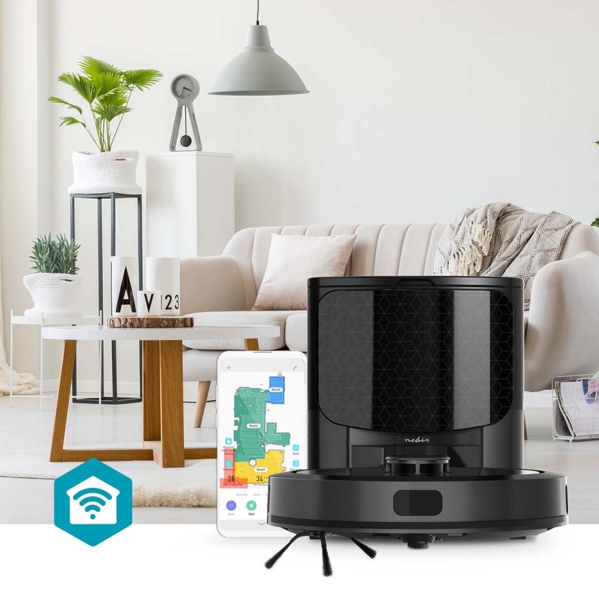 Aspirador robótico inteligente com função mop SmartLife 5200 mAh Wi-Fi Tuya preto + comando à distância