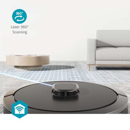 Aspirador robótico inteligente com função mop SmartLife 5200 mAh Wi-Fi Tuya preto + comando à distância