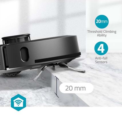 Aspirador robótico inteligente com função mop SmartLife 5200 mAh Wi-Fi Tuya preto + comando à distância