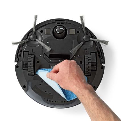 Aspirador robô inteligente com função de mopa 28W/2500 mAh Wi-Fi preto + controlo remoto