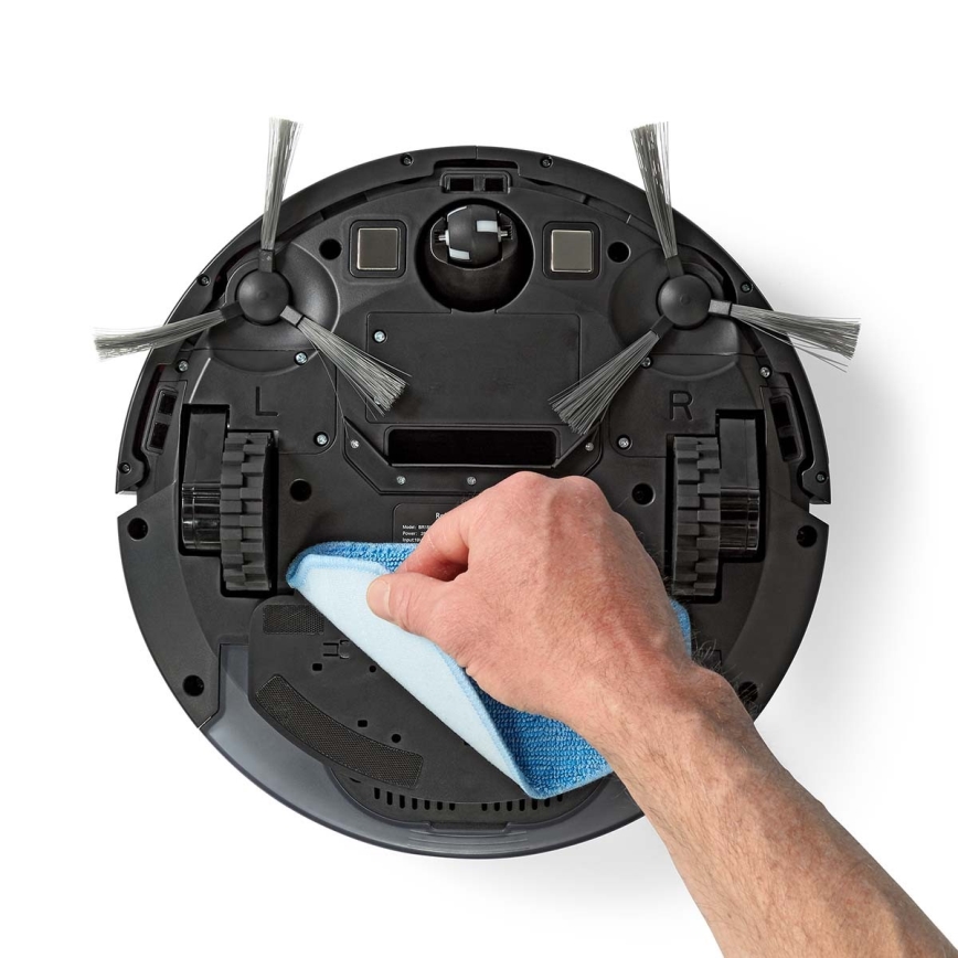 Aspirador robô inteligente com função de mopa 28W/2500 mAh Wi-Fi preto + controlo remoto