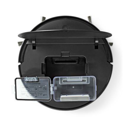 Aspirador robô inteligente com função de mopa 28W/2500 mAh Wi-Fi preto + controlo remoto