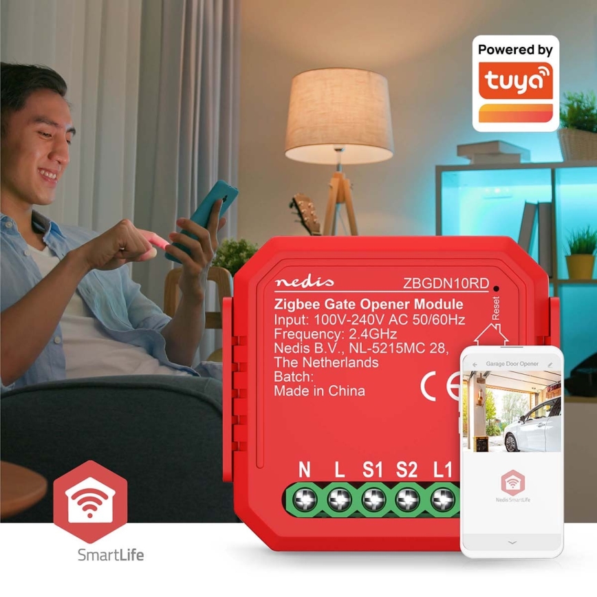 Interruptor inteligente para portas de garagem SmartLife Zigbee Tuya