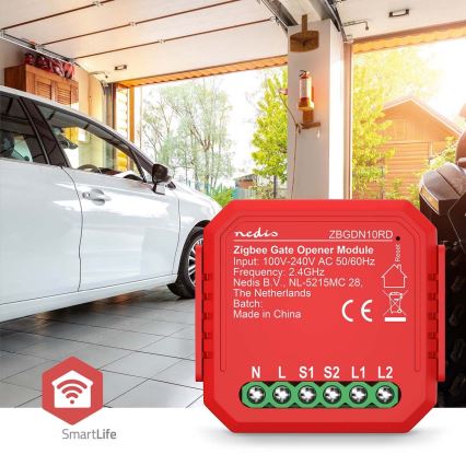 Interruptor inteligente para portas de garagem SmartLife Zigbee Tuya