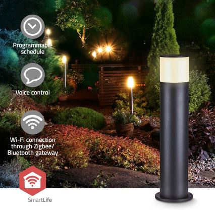 Lâmpada de exterior LED RGBW regulável SmartLife LED/10W/230V IP65 Wi-Fi Tuya preta