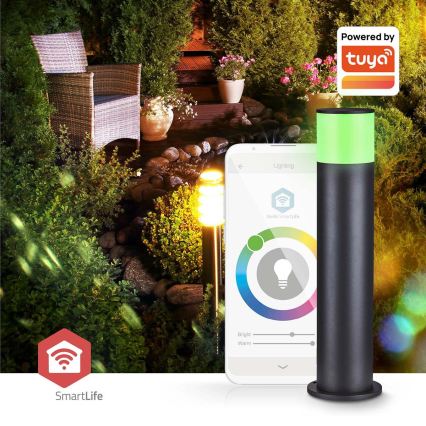 Lâmpada de exterior LED RGBW regulável SmartLife LED/10W/230V IP65 Wi-Fi Tuya preta