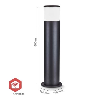 Lâmpada de exterior LED RGBW regulável SmartLife LED/10W/230V IP65 Wi-Fi Tuya preta