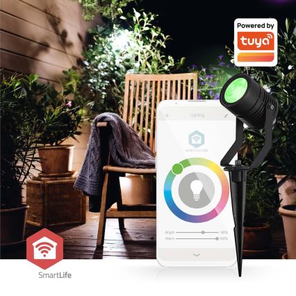 Conjunto de 3 lâmpadas LED RGBW reguláveis para exterior SmartLife LED/3W/230V IP65 Wi-Fi Tuya, preto
