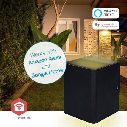 LED RGBW Aplique de parede exterior dimerizável SmartLife LED/12W/230V IP65 Wi-Fi Tuya preto