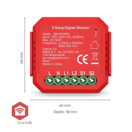 Dimmer duplo inteligente SmartLife 230V