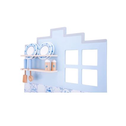 New Classic Toys - Cozinha em madeira com acessórios azul