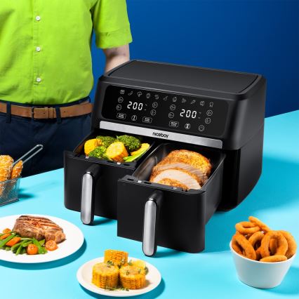 Niceboy AirFryer DUO - Fritadeira dupla de ar quente 9 l 2400W/230V